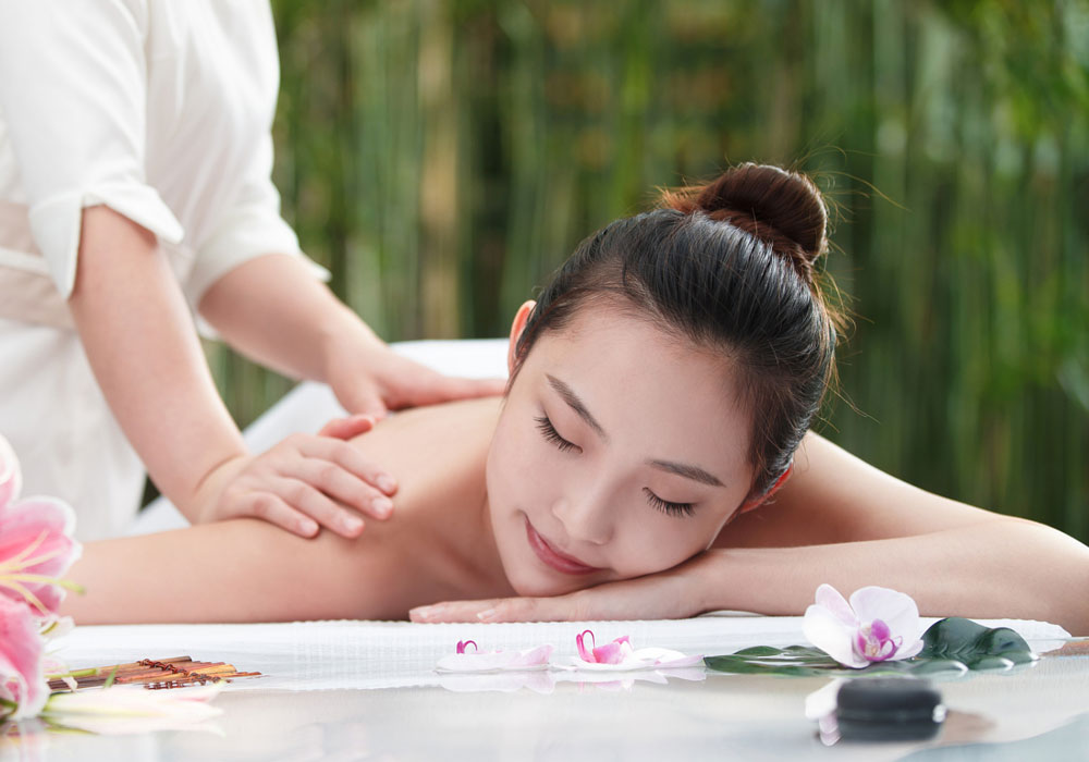 Professional massage spa setting